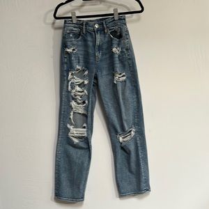 American Eagle Jeans women's 0 highest rise 90s boyfriend distressed denim
